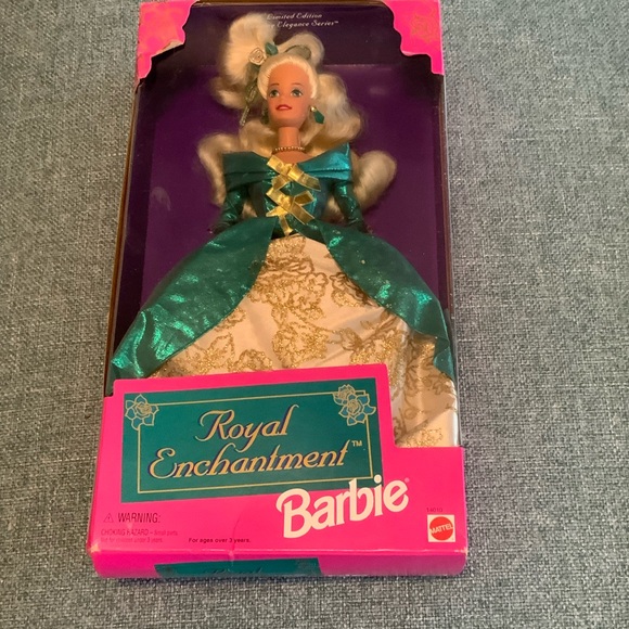 Barbie Other - Vintage 1995 Barbie Royal Enchantment Doll in Teal and Gold new never opened